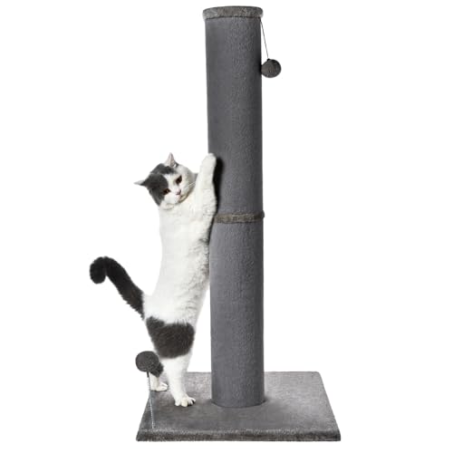 Cat Craft Bobcat Kratzbaum für Katzen, Plüsch, mit integriertem Katzenspielzeug, Grau, Größe L (106,7 cm) von Cat Craft