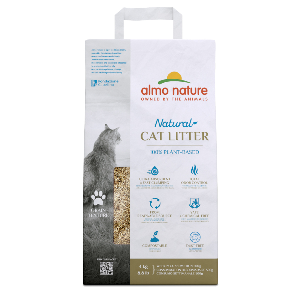 Almo Nature Natural Körnige Katzenstreu - Sparpaket 2 x 4 kg von Almo Nature Litter