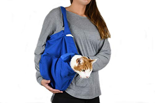 Cat-in-the-Bag Cozy Comfort Transporttasche für Katzen, weich, für Fellpflege, Tierarztbesuche, Medikamentenverwaltung, Zahnpflege, Nageltrimmen und Autoreisen, Kobaltblau, Größe XS von Cat-in-the-bag