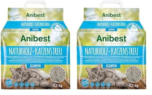 Anibest Katzenstreu, klumpendes Einstreu-Granulat für Katzen, 100% natürliche & geruchsbindende Streu, saugstarke & nachhaltige Klumpstreu fürs Katzenklo, leicht dosierbar, 4,3 kg/ 10 l Anibest Katzenstreu, klumpendes Einstreu-Granulat für Katzen, 100% natürliche & geruchsbindende Streu, saugstarke & nachhaltige Klumpstreu fürs Katzenklo, leicht dosierbar, 4,3 kg/ 10 l von Cat's Best