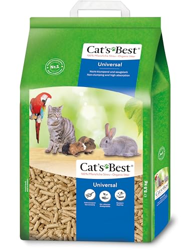 Cat's Best Universal, 100 % pflanzliche Kleintierstreu, nicht klumpende Pellets aus Pflanzenfasern – für Katzen und andere Kleintierrassen, 5,5 kg/10 l Cat's Best Universal, 100 % pflanzliche Kleintierstreu, nicht klumpende Pellets aus Pflanzenfasern – für Katzen und andere Kleintierrassen, 5,5 kg/10 l von Cat's Best