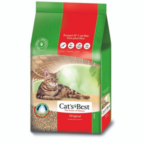 Cats Best OkoPlus Bio-Holzgranulat klumpendes Katzenstreu, 100% kompostierbar und biologisch abbaubar, (30L) von Cat's Best