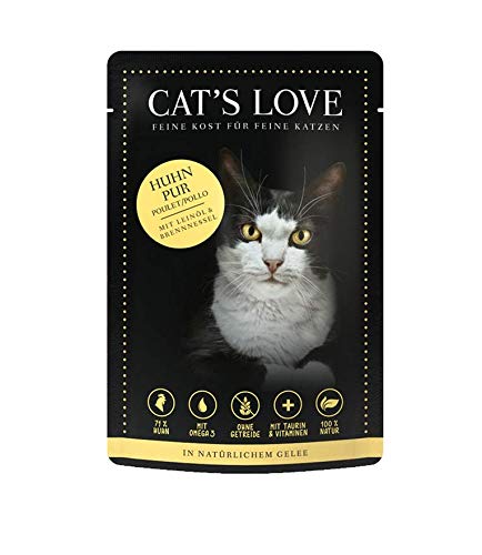 Cat's Love Premium Nassfutter Katze Classic Huhn Pur (Huhn, 12 x 85g) von Cat's Love Classic