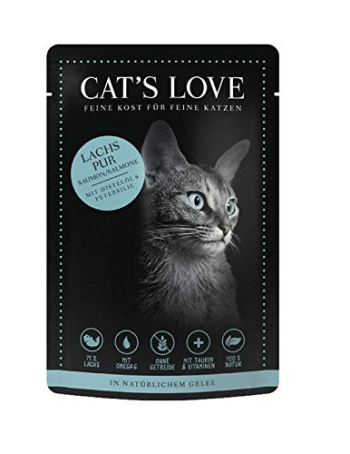 Cat's Love Premium Nassfutter Katze Classic Lachs Pur (Lachs, 12 x 85g) von Cat's Love Classic