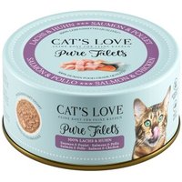 CAT'S LOVE Nassfutter Katze Adult Pure Filets Lachs & Huhn 6x100 g von Cat's Love