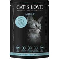 CAT'S LOVE Nassfutter Katze Adult in Gelee Classic Lachs pur mit Distelöl & Petersilie 24x85 g von Cat's Love