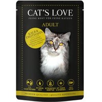 CAT'S LOVE Nassfutter Katze Adult in Gelee Mix Kalb & Truthahn mit Katzenminze & Leinöl 48x85 g von Cat's Love