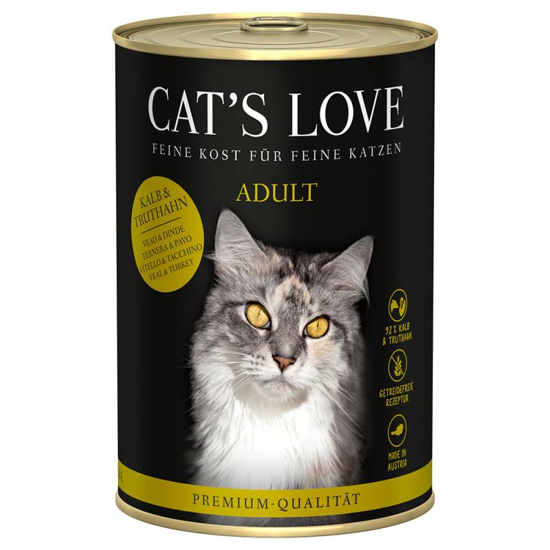 Cat's Love 6 x 400 g - Kalb & Truthahn von Cat's Love