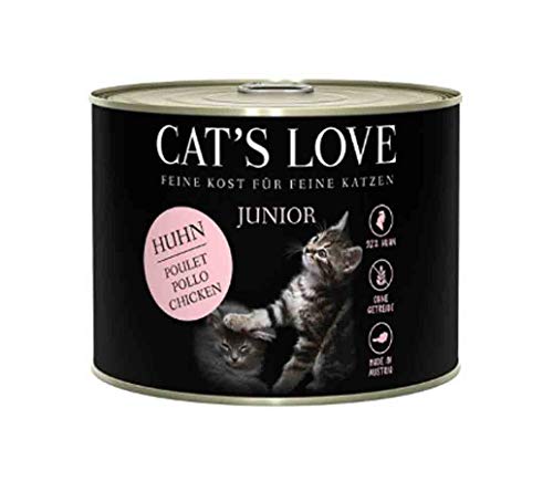 Cat's Love Junior Huhn, getreidefrei und glutenfrei, 6 x 200 g von Cat's Love