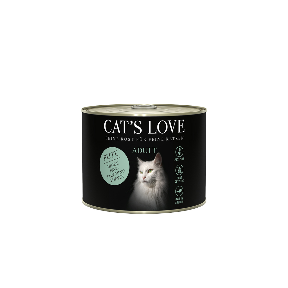 Cat's Love Nassfutter Pute Pur mit Lachsöl und Katzengamander 200g von Cat's Love