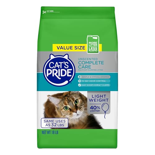 Cat's Pride Premium Leichte Klumpstreu - Komplettpflege - Bis zu 10 Tage kraftvolle Geruchskontrolle - Hypoallergen - Multi-Katzenfrei - 8,2 kg von Cat's Pride