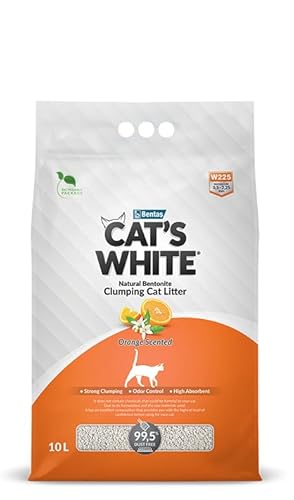 Cat's White Katzentoilette mit Orangenduft, Duftnote für Katzen und Katzen, 10 l von Cat's White