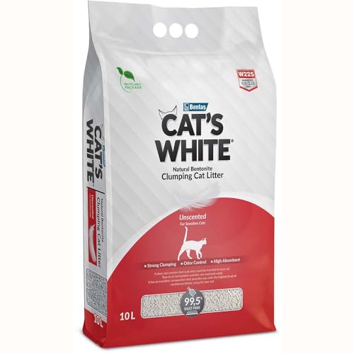 Cat's White Klumpstreu für Katzen, Geruchsabnahme für Katzen und Kätzchen, 10 l von Cat's White