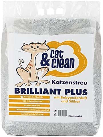 Cat & Clean Katzenstreu Der Extraklasse Klumpendes Einstreu Extrem Saugfähig Naturprodukt Aus Bentonit (Brilliant Plus, 20) von Cat & Clean