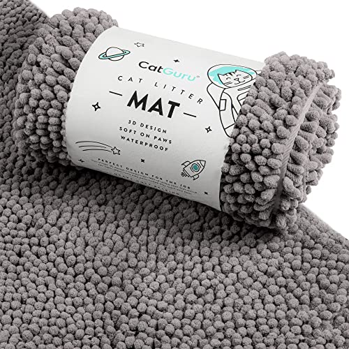 CatGuru Katzentoilettenmatte, mittel, extra groß, XXL, wasserdichte Katzentoilettenmatte, rutschfeste Katzentoilettenmatte, maschinenwaschbar, weiche Katzentoilette, Katzenstreu (XL, von CatGuru