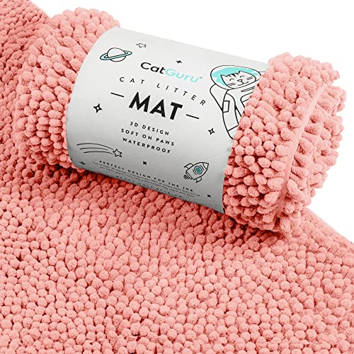 CatGuru Katzentoilettenmatte, mittel, extra groß, XXL, wasserdichte Katzentoilettenmatte, rutschfeste Katzentoilettenmatte, maschinenwaschbar, weiche Katzentoilette, Katzenstreu (XL, von CatGuru