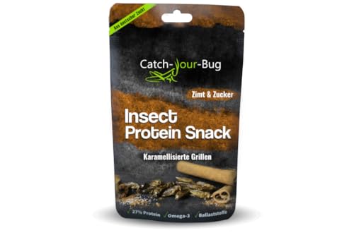 Karamellisierter essbarer Insektensnack, Insekten zum Essen von Catch-Your-Bug, 15 g essbare Grillen verzehrfertig, Insekten zum Essen für Menschen von catch-your-bug