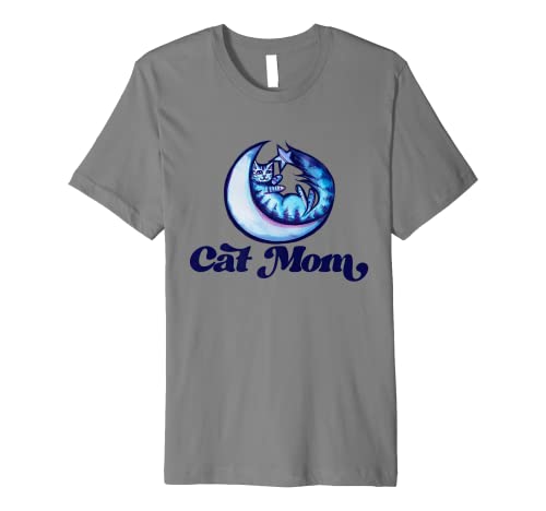 Cat Mom Moon Cat Art Kitty Cat Premium T-Shirt von Caterpillar