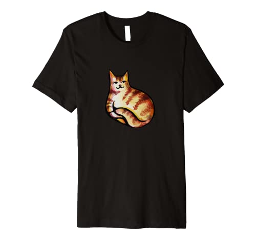 Cute Orange Tabby Kitty Cat Art Fun cat mom Premium T-Shirt von Caterpillar