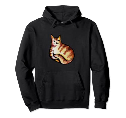 Cute Orange Tabby Kitty Cat Art Fun cat mom Pullover Hoodie von Caterpillar