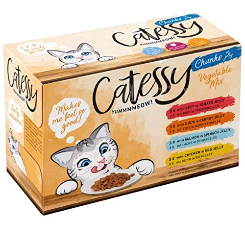 Catessy Chunks in Gemüse oder Ei, gemischte Packung, 48 x 100 g von Catessy