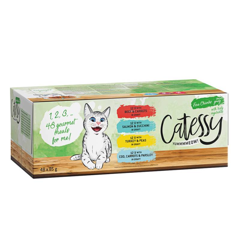 Catessy Delikatess-Häppchen mit Gemüse in Sauce Mix mit 4 Sorten - Sparpaket 96 x 85 g von Catessy