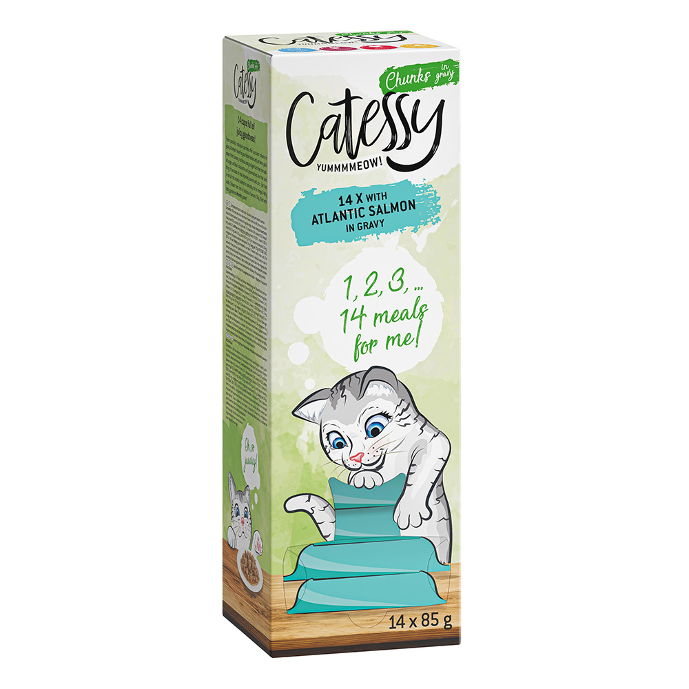 Catessy Häppchen in Sauce Schälchen 14 x 85 g 2 + 1 GRATIS! - mit Atlantiklachs von Catessy