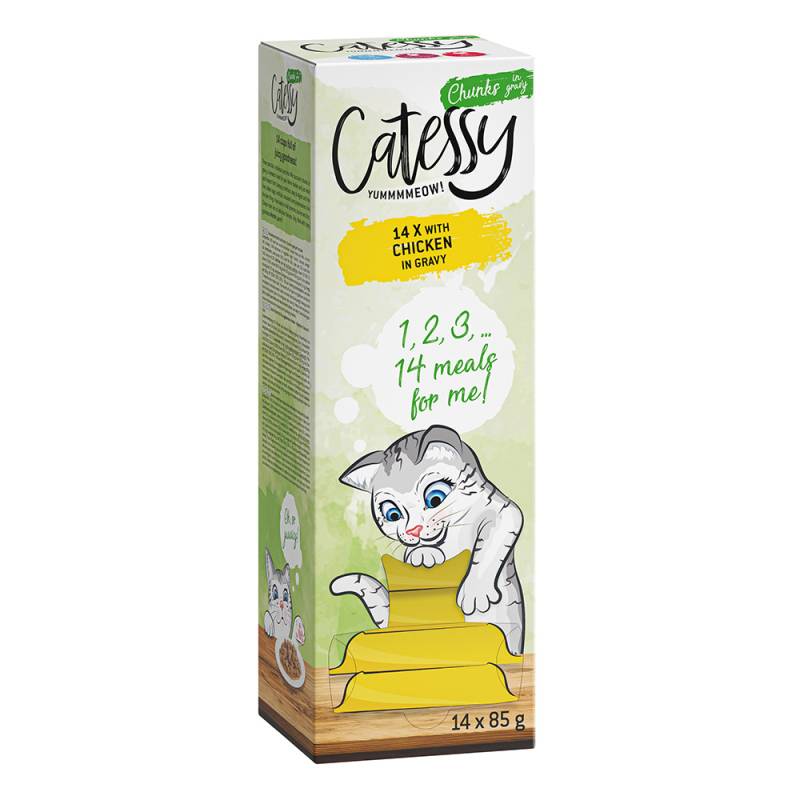 Catessy Häppchen in Sauce Schälchen 14 x 85 g 2 + 1 GRATIS! - mit Huhn von Catessy