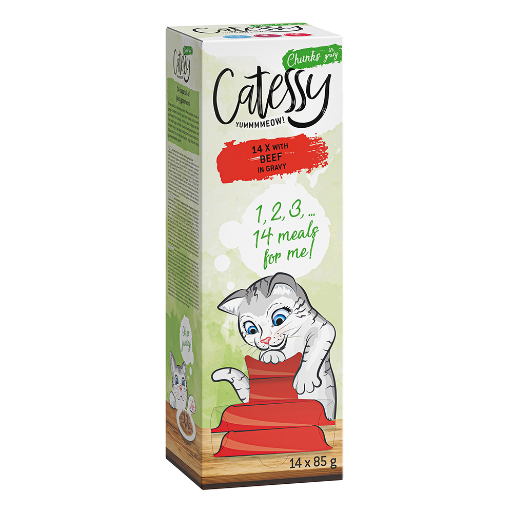 Catessy Häppchen in Sauce Schälchen 14 x 85 g 2 + 1 GRATIS! - mit Rind von Catessy