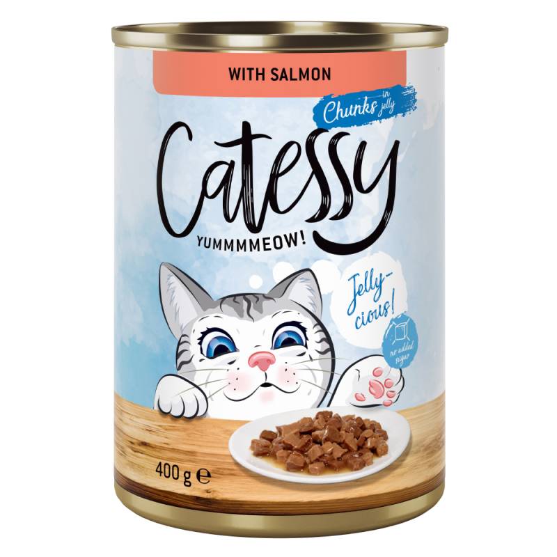 Catessy Häppchen in Sauce oder Gelee 12 x 400 g - mit Lachs in Gelee von Catessy