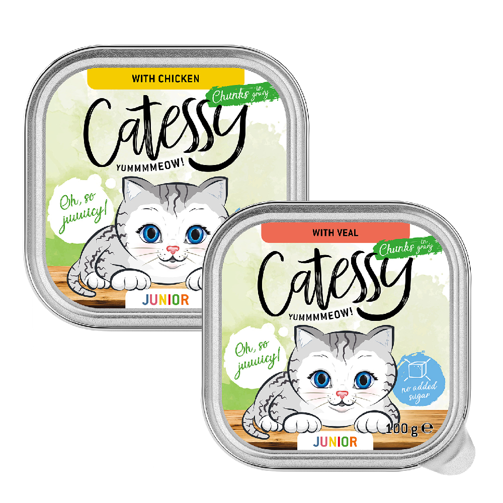 Catessy Junior-Häppchen in Sauce Mix mit 2 Sorten - 16 x 100 g von Catessy