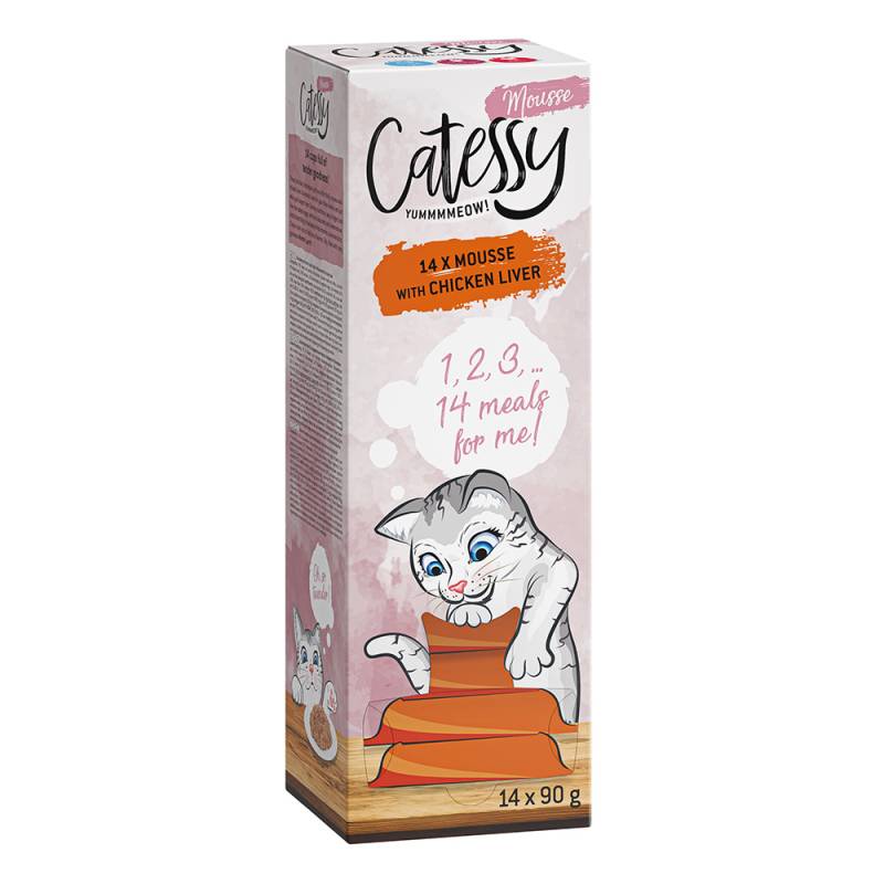 Catessy Mousse Schälchen 14 x 90 g - mit Hühnerleber von Catessy