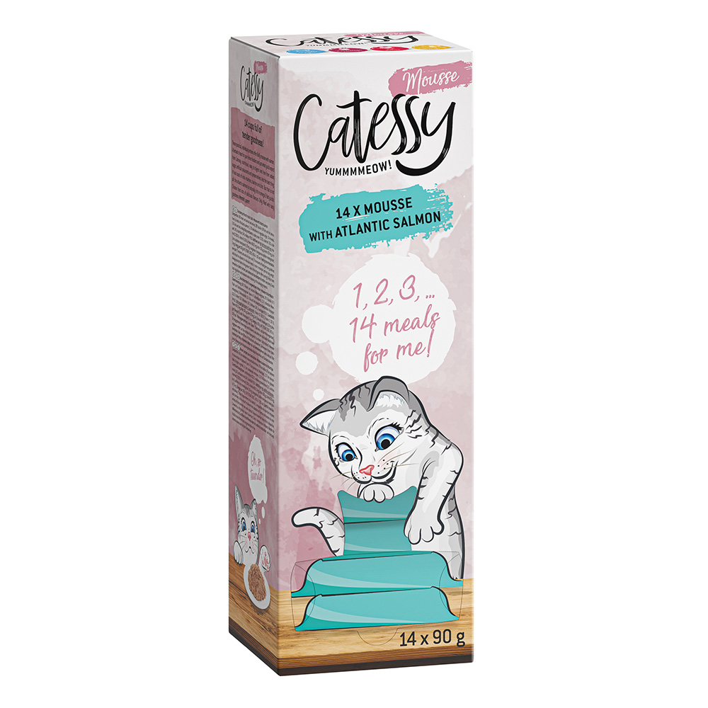 Catessy Mousse Schälchen 14 x 90 g 2 + 1 GRATIS! - mit Atlantiklachs von Catessy