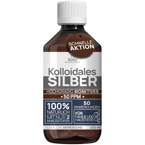 Kolloidales Silber 50 PPM 250 ml | Premium Silberwasser Stärker als 25ppm | Für Mensch, Hund & Katze | Carbon Neutral | 100% natürlich mit 2 Zutaten von Catharsis