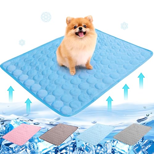 Cathpetic Kühlmatte für Hunde 100×70cm,Kühlmatte für Haustiere,Sommer Kühlkissen für Hunde,wasserdichte rutschfeste Hundematte für Zuhause Blau von Cathpetic