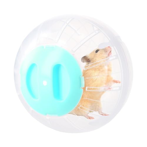 Gymnastikball Hamster 14,5cm, Hamsterball, Hamsterrad Übungsball Kunststoff, Hamsterkugel, Hamster Run Ball für Zwerghamster, Rennmaus, Meerschweinchen, Pet Jogging Spielen (Blau transparent) von Catime