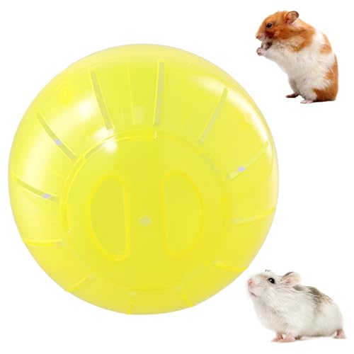 Catime Gymnastikball Hamster 14,5cm, Hamsterball, Hamsterrad Übungsball Kunststoff, Hamsterkugel, Hamster Run Ball für Zwerghamster, Rennmaus, Meerschweinchen, Pet Jogging Spielen (Gelb) von Catime