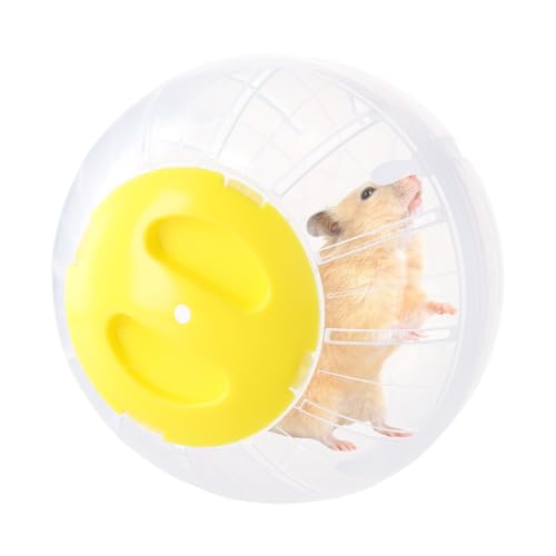 Catime Hamsterball 14,5cm, Hamsterball, Hamsterrad Übungsball Kunststoff, Hamsterkugel, Hamster Run Ball für Zwerghamster, Rennmaus, Meerschweinchen, Pet Jogging Spielen (Gelb transparent) von Catime