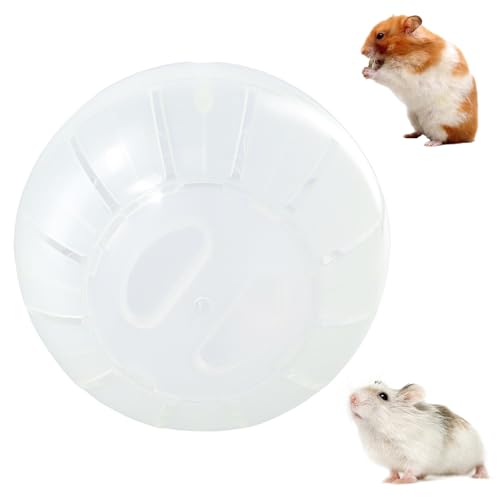 Catime Hamster-Übungsball 14,5cm, Hamsterball, Hamsterrad Übungsball Kunststoff, Hamsterkugel, Hamster Run Ball für Zwerghamster, Rennmaus, Meerschweinchen, Pet Jogging Spielen (Weiß) von Catime