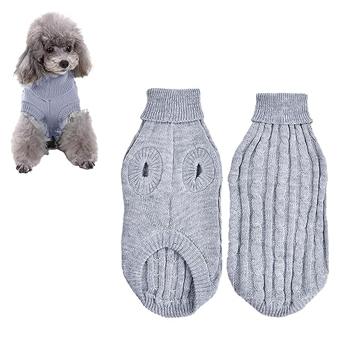 Haustier Pullover Rollkragen, Hundepullover Weste, Winter Warmer Hund Katzenpullover Kleidung, Niedlicher Strick Hundepulli, Weich Haustiermantel für Kleine Hunde Welpen und Katzen (L) von Catime