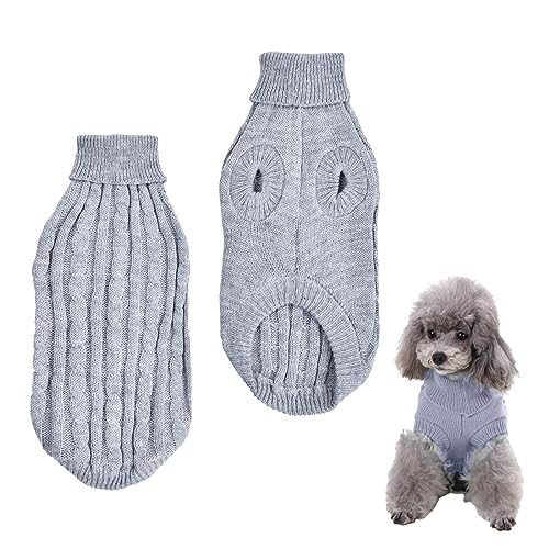 Haustier Pullover Rollkragen, Hundepullover Weste, Winter Warmer Hund Katzenpullover Kleidung, Niedlicher Strick Hundepulli, Weich Haustiermantel für Kleine Hunde Welpen und Katzen (M) von Catime