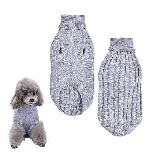 Haustier Pullover Rollkragen, Hundepullover Weste, Winter Warmer Hund Katzenpullover Kleidung, Niedlicher Strick Hundepulli, Weich Haustiermantel für Kleine Hunde Welpen und Katzen (S) von Catime