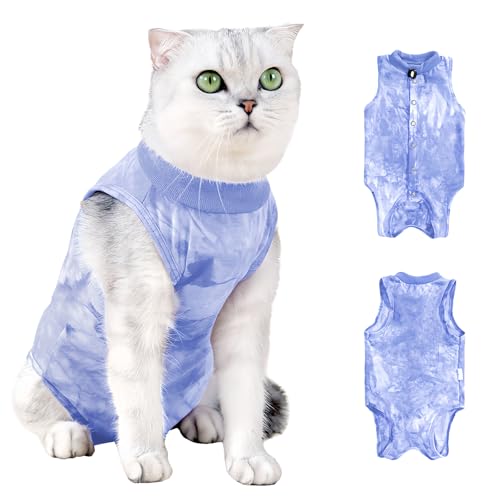 Katzenbody Nach Op Kastration Katze, Cat Chirurgischer Erholungsanzug, Katzen Kleidung Anti-leckende, Recovery Suit Katze Medizinischer Katzenanzug, Kegel E Halsband Alternative (Blau, M) von Catime