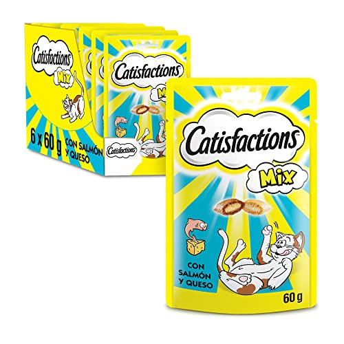 Catisfactions Cat-Preise, gemischter Käse- und Lachsgeschmack (6 x 60g-Packung) von Catisfactions