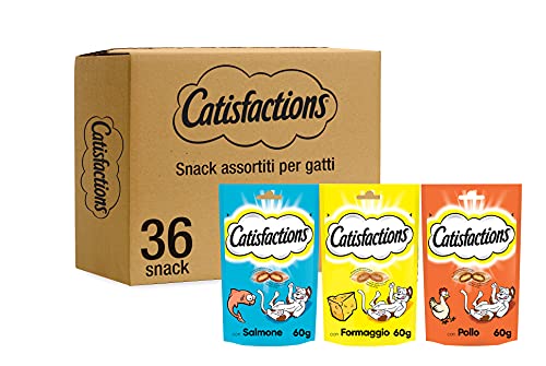 Catisfactions Verschiedene Snacks für Katzen, gemischte Box mit 3 Geschmacksrichtungen, 36 Stück von Catisfactions