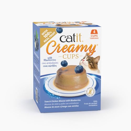 Catit Creamy Cups,Thunfisch & Huhn mit Blaubeeren,4x25g von Catit