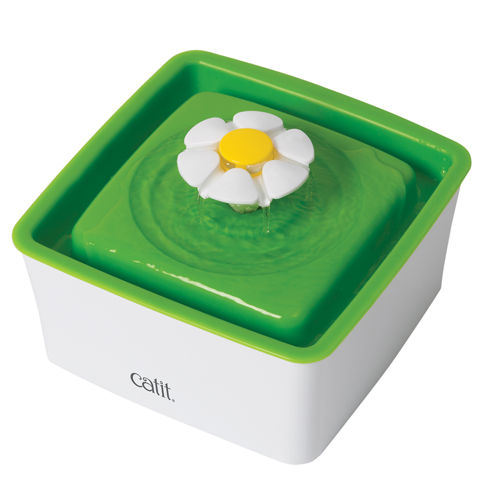 Catit 2.0 Flower Fountain MINI - Komplettset: Trinkbrunnen Flower Fountain MINI, 3er Set Ersatzfilter + Ersatzpumpe von Catit