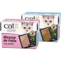 Catit Cuisine Mousse 12 x 90 g - Mix (Thunfisch mit Lachs, Huhn mit Schinken) von Catit