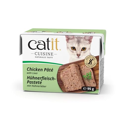 Catit Cuisine - Premium Nassfutter für Katzen - Pastete mit Hühnerfleisch und Hühnerleber, Alleinfuttermittel, 95g, getreidefrei, hoher Fleischanteil von Catit