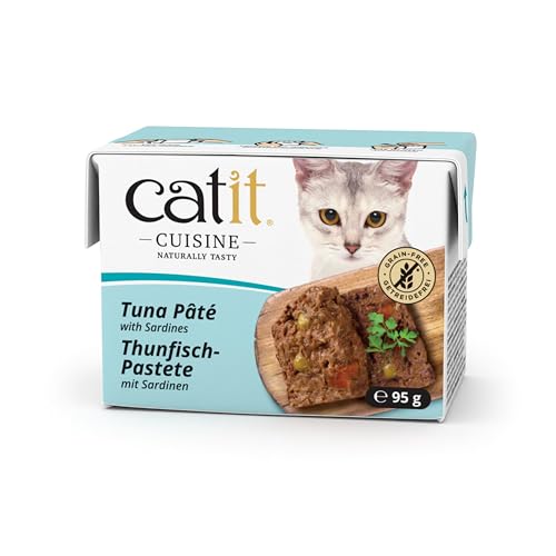 Catit Cuisine - Premium Nassfutter für Katzen - Pastete mit Thunfisch und Sardinen, Alleinfuttermittel, 95g, getreidefrei, hoher Fischanteil von Catit